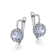 Round zircon earrings in European and American style, light luxury, high-end and atmospheric zircon earrings