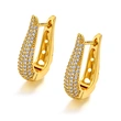 European and American style zircon earrings U-shaped earrings with high-end temperament