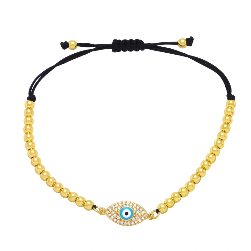 New bracelet European and American devil's eye copper inlaid zircon bracelet simple blue eye hand jewelry brh11