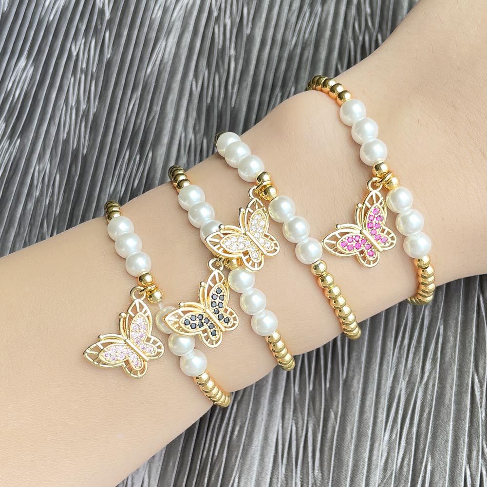 Clearance 2023 Summer Pearl Butterfly Bracelet Women European and American Temperament High-end Niche Design Bracelet brh31