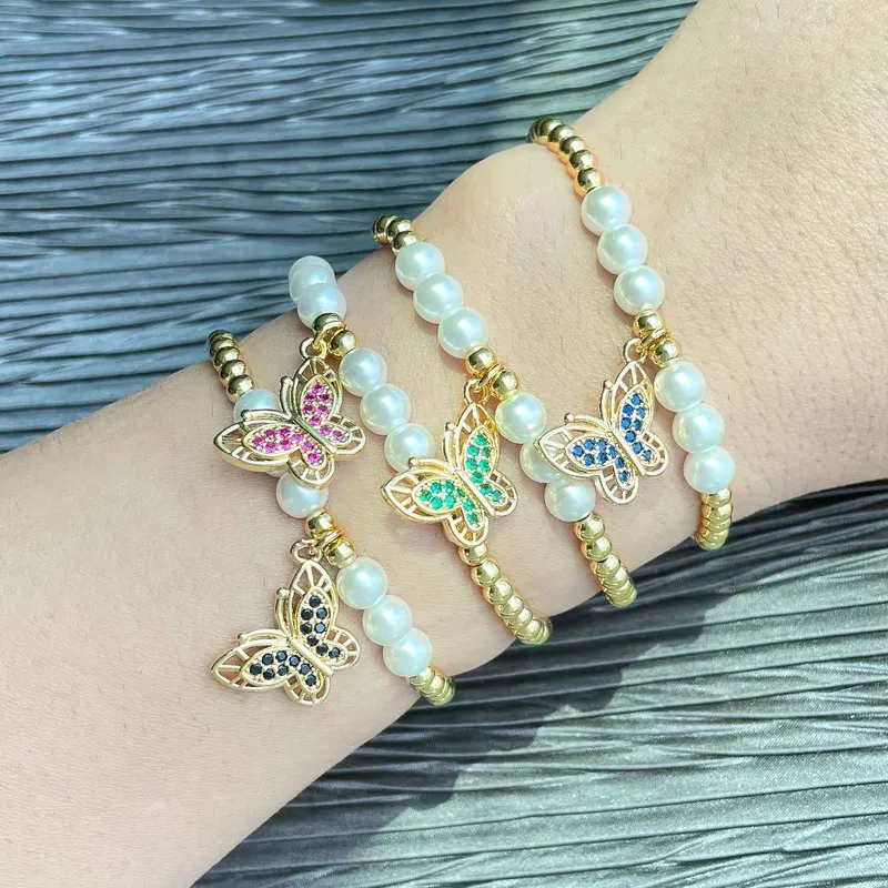 Clearance 2023 Summer Pearl Butterfly Bracelet Women European and American Temperament High-end Niche Design Bracelet brh31