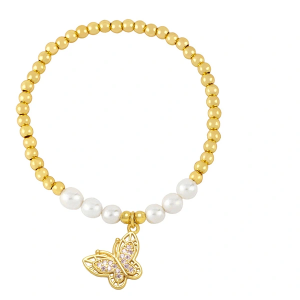 Clearance 2023 Summer Pearl Butterfly Bracelet Women European and American Temperament High-end Niche Design Bracelet brh31