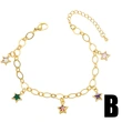 Clearance European and American hip-hop bracelet women inlaid with colored diamonds love round star five-pointed star pendant bracelet brh23