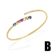 European and American niche light luxury bracelet female Internet celebrity simple fashion copper gold-plated inlaid colored zircon bracelet brh26