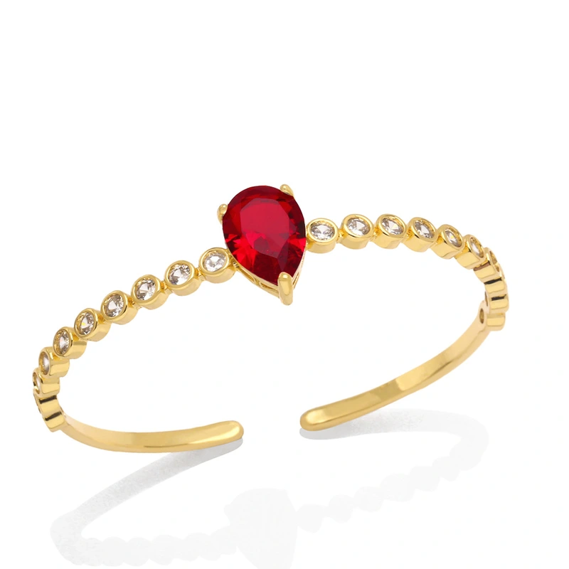 European and American niche light luxury bracelet female Internet celebrity simple fashion copper gold-plated inlaid colored zircon bracelet brh26