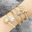 AS jewelry pearl bracelet female high-end gold-plated zircon butterfly love bracelet brf57