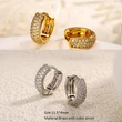 Affordable Hypoallergenic Jewelry 18k Gold Plated Setting Oval Cubic Zirconia Huggie Hoop Earring Women