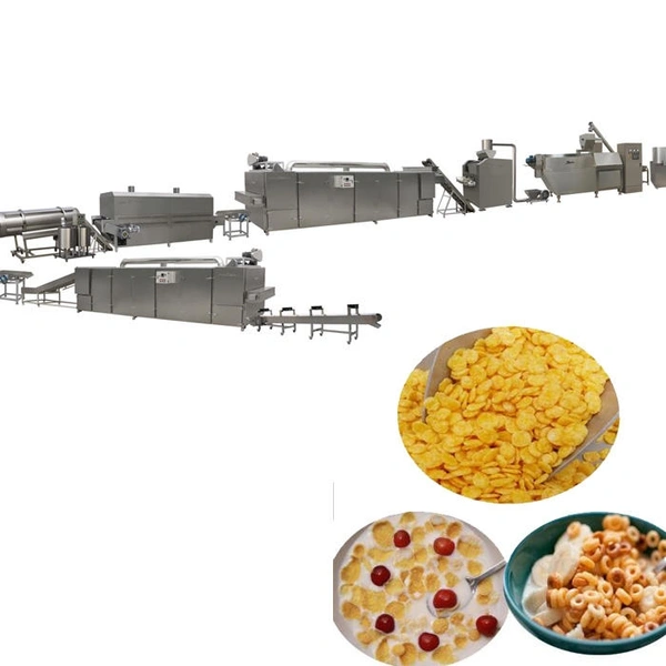 linha de produção de flocos de milho da máquina de fabricação de cereais matinais folhados