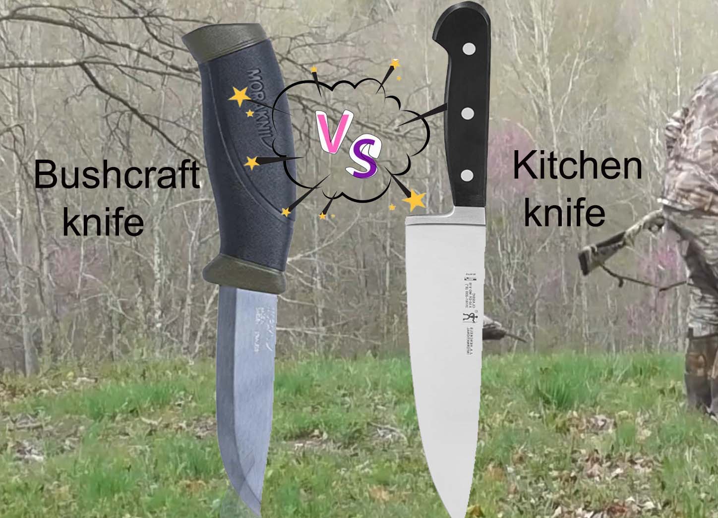 What is the difference between a bushcraft knife and a kitchen knife?