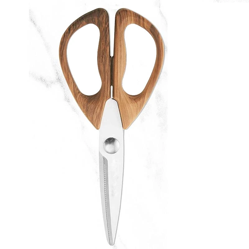 China Classical 8 Inch Imitated Wood Handle Steel Blades scissors