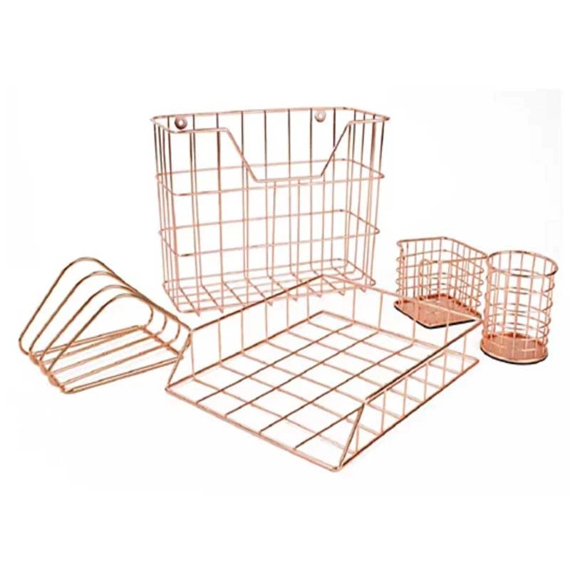 Wire Metal  5-in-1 Desk Organizer Se
