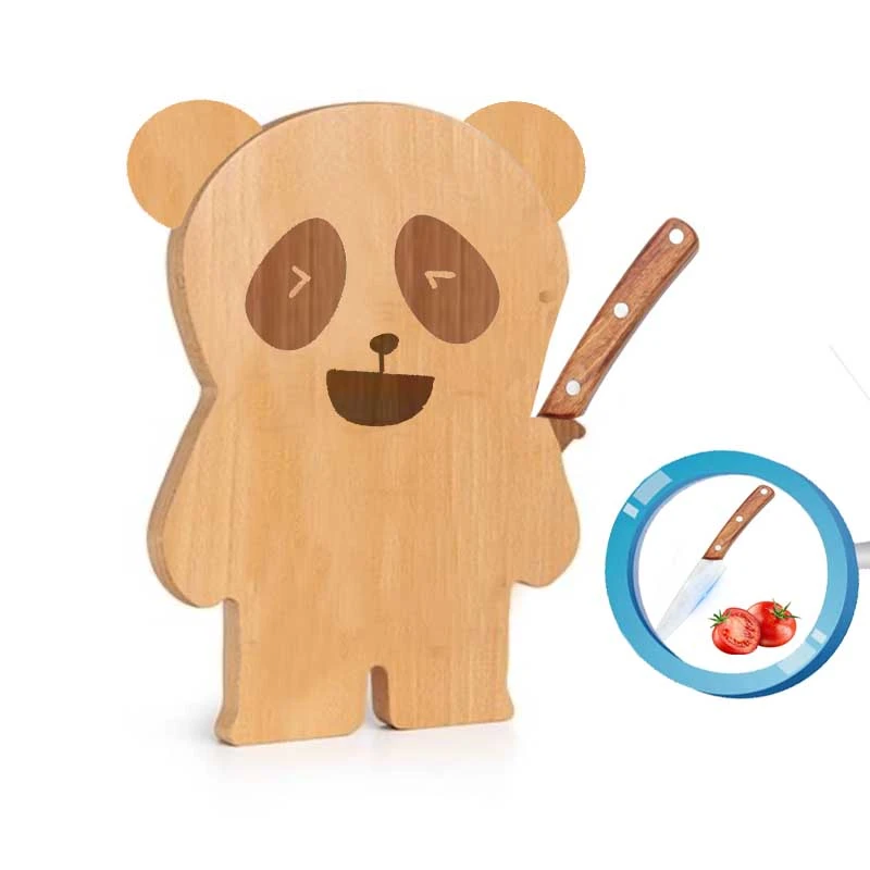 Bear Cutting Board with Knife