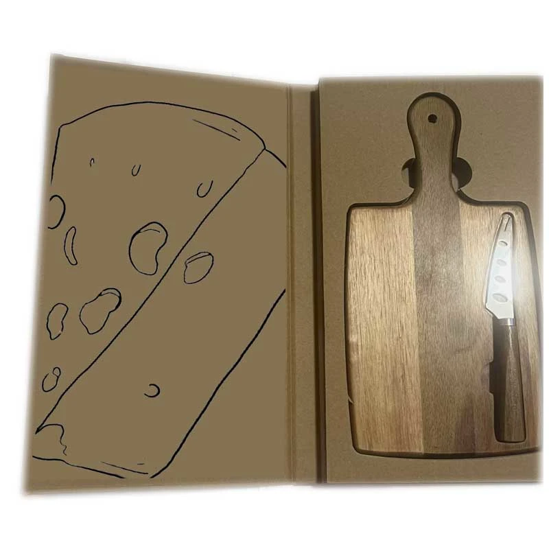 Cheese Knife with Cutting Board Book Gift Packing