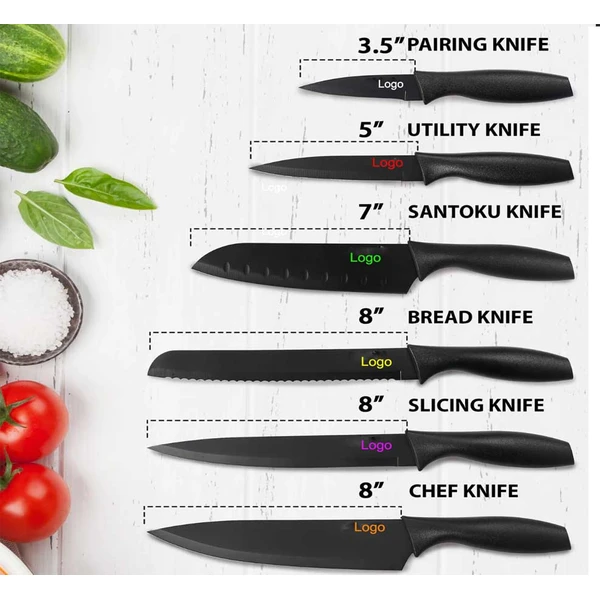 Royal Knife Set of 6pcs SS Black