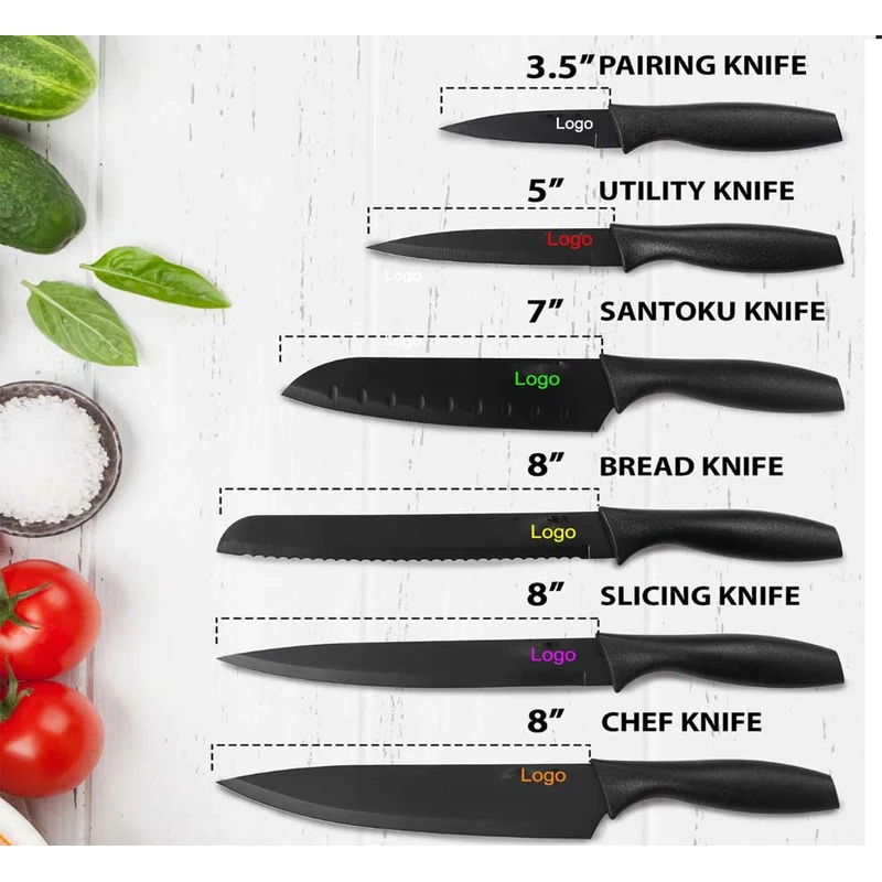 Royal Knife Set of 6pcs SS Black