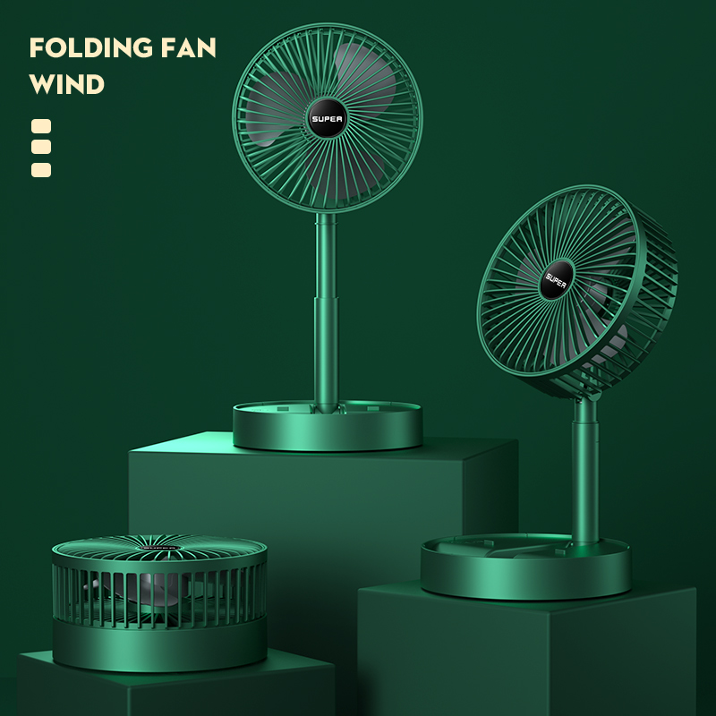 Folding retractable rod usb charging fan