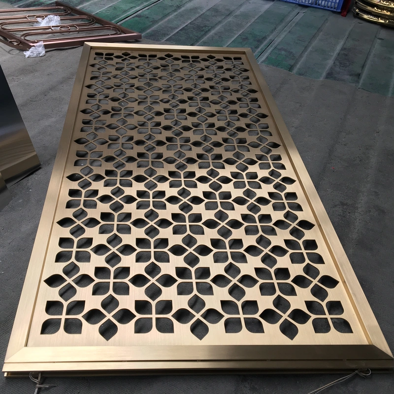 Stainless steel laser cut partition 3mm champange gold double side