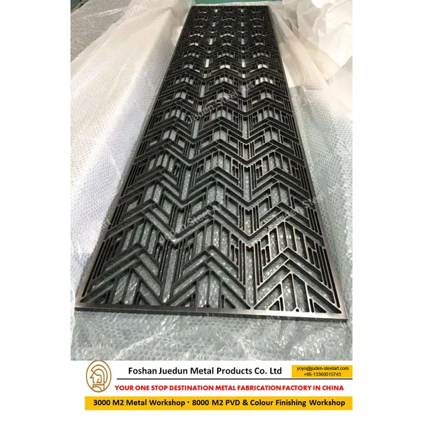 Aluminium screen partition in liquid plated antique bronze color