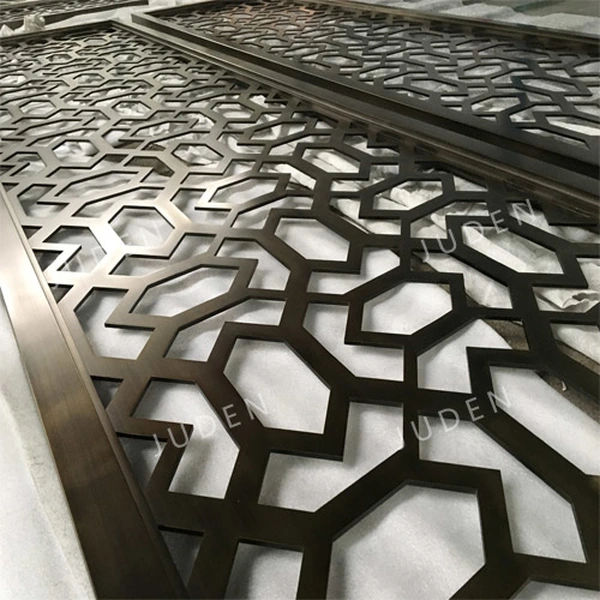 不銹鋼激光切割屏幕 pvd 鍍拉絲仿古青銅  