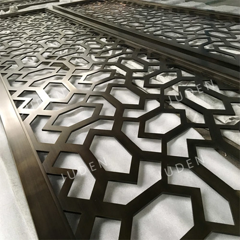 不銹鋼激光切割屏幕 pvd 鍍拉絲仿古青銅  