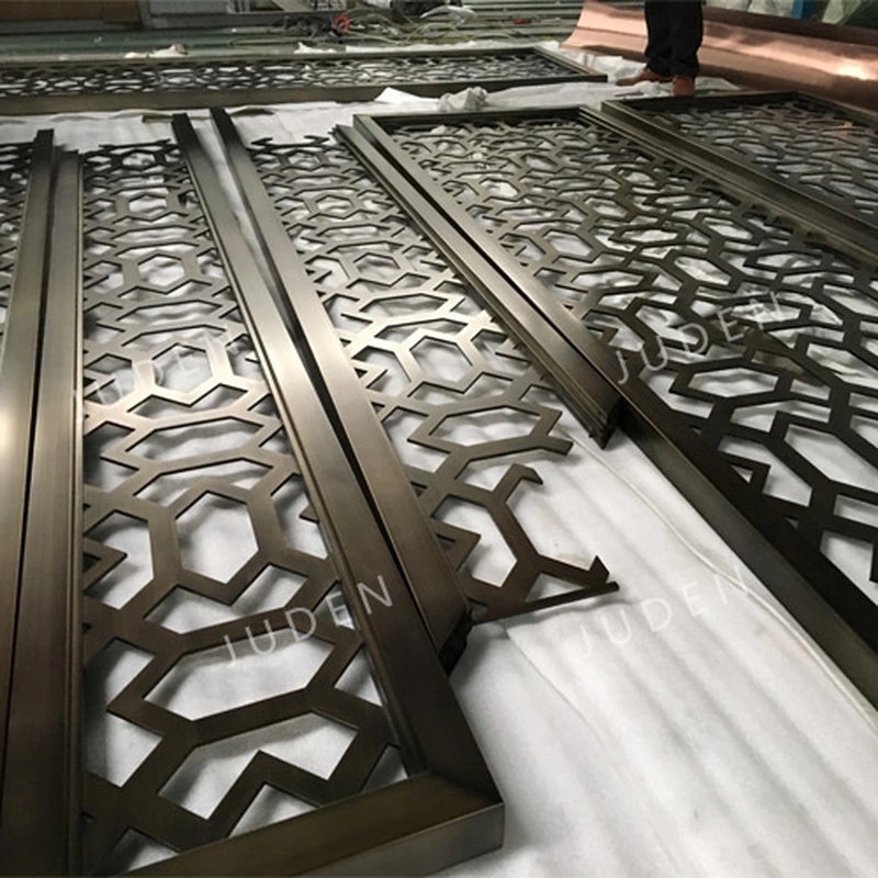 不銹鋼激光切割屏幕 pvd 鍍拉絲仿古青銅  