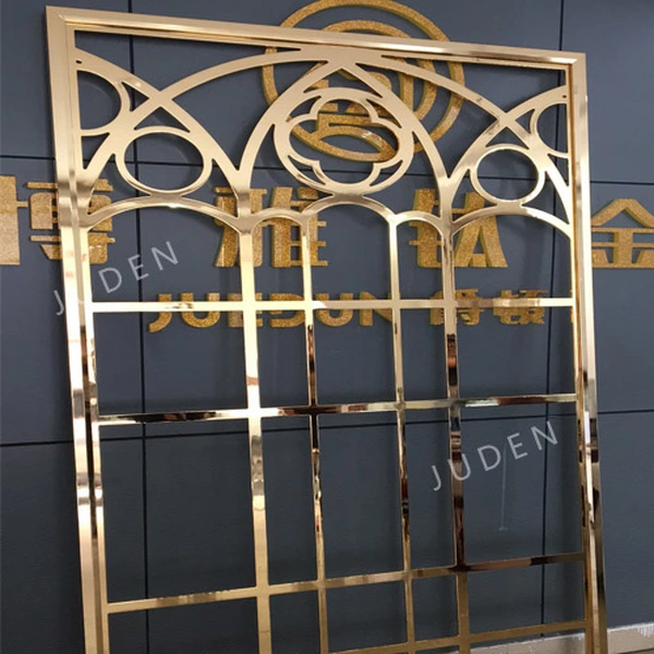 液態鍍金鏡面實心鋁屏風隔斷