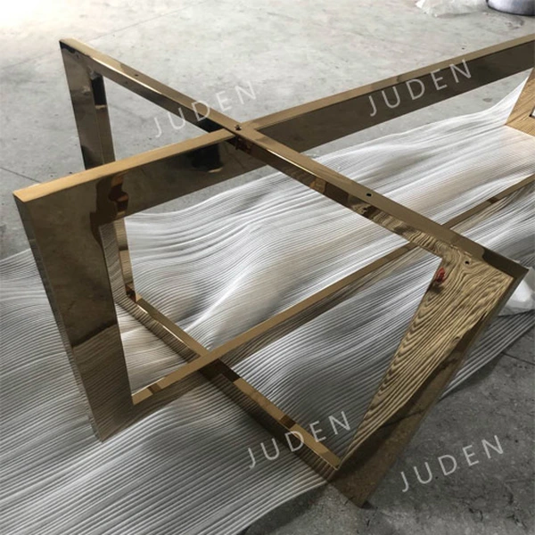 不銹鋼餐桌底座 pvd 鍍鏡面金色飾面