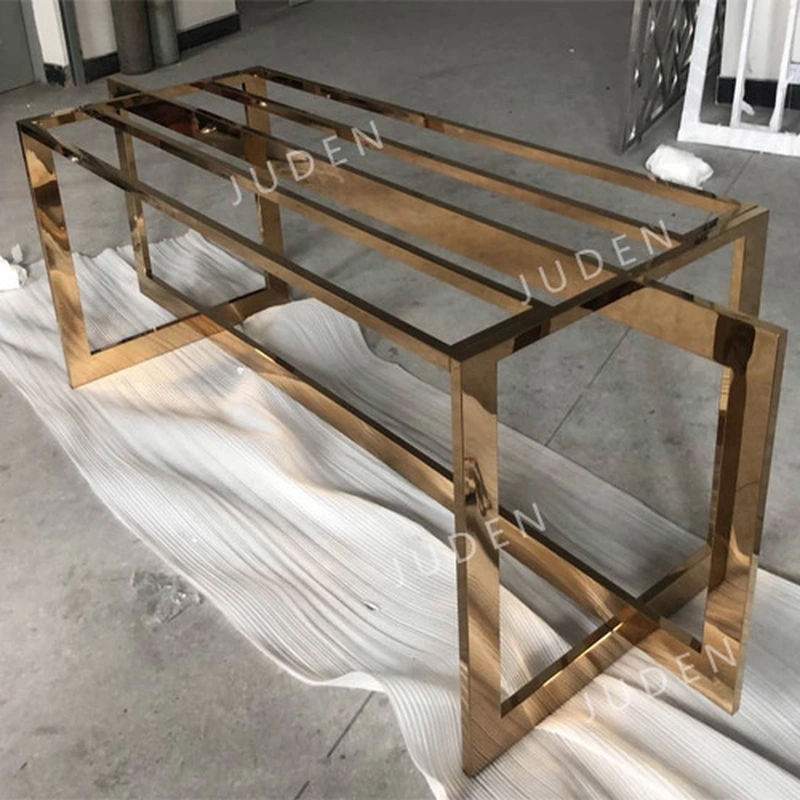 不銹鋼餐桌底座 pvd 鍍鏡面金色飾面