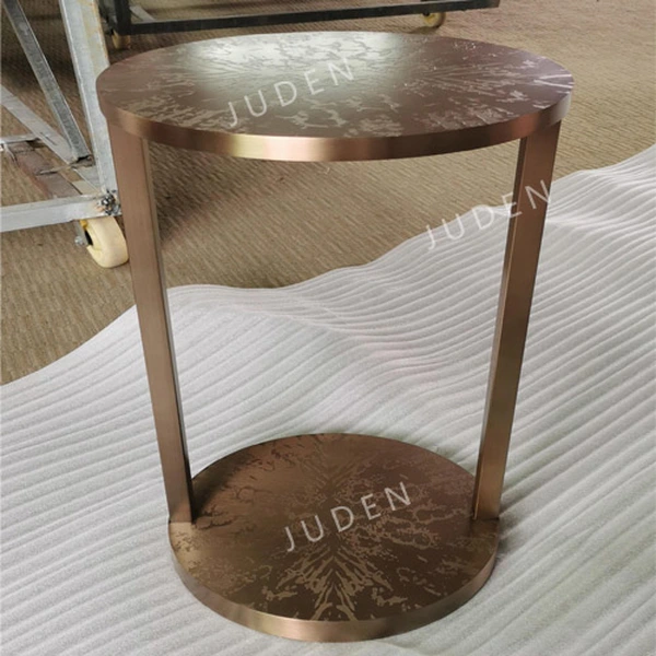 Enduro Stainless steel side table with etching surface