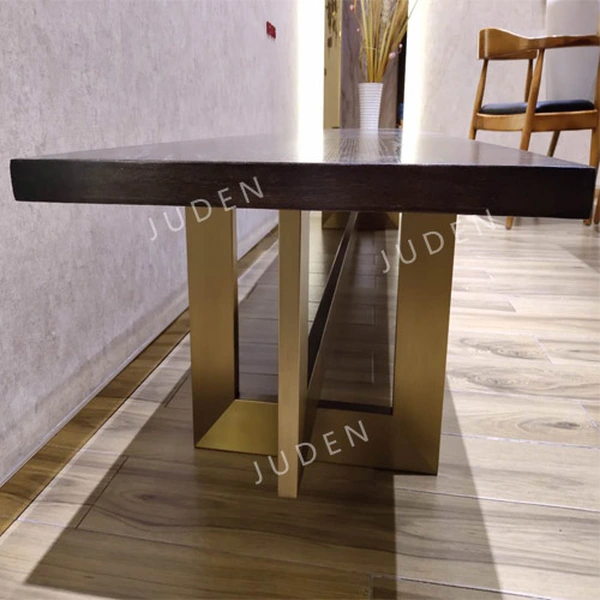 帶木檯面的不銹鋼電視桌