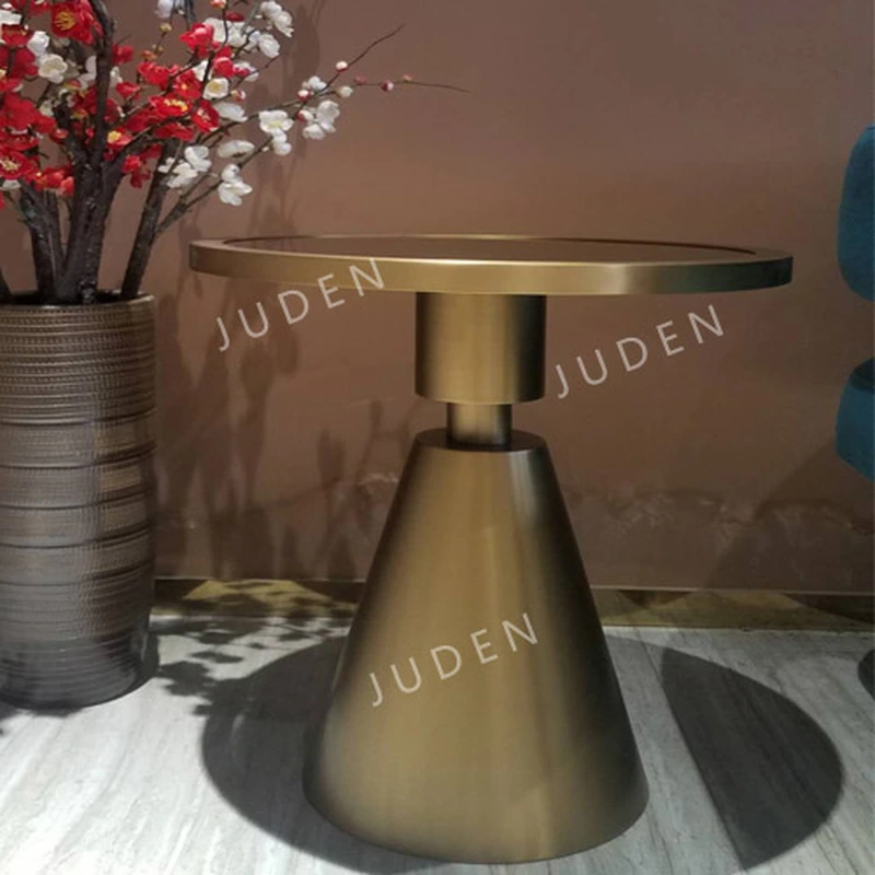 帶玻璃檯面的不銹鋼邊桌