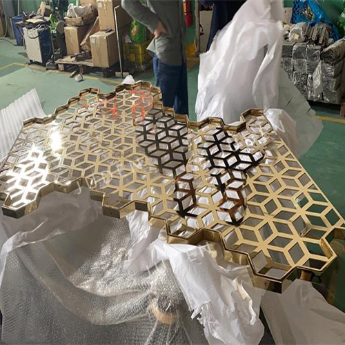 Laser cut gold polished partition