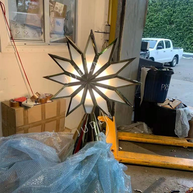 Stainless steel Christmas tree top LED star