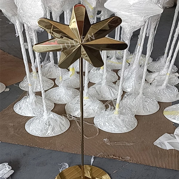 Floor standing stainless steel Christmas star