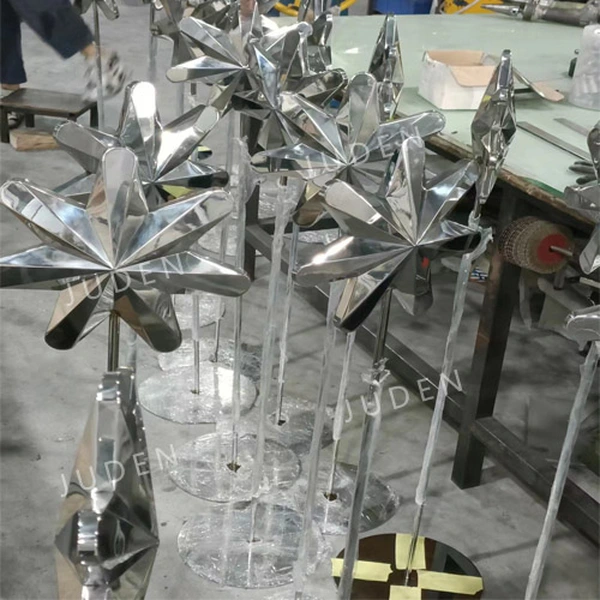 Floor standing stainless steel Christmas star