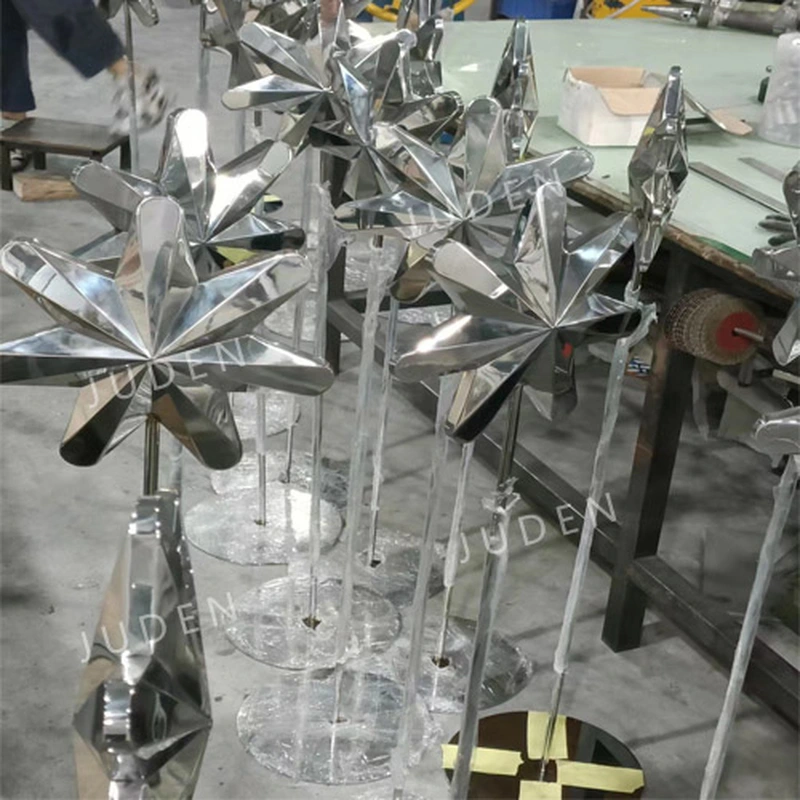 Floor standing stainless steel Christmas star