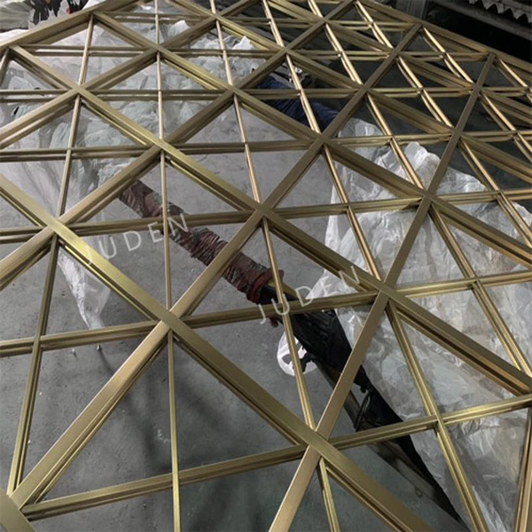 Sliding glass door partition with two layers stainless steel pattern