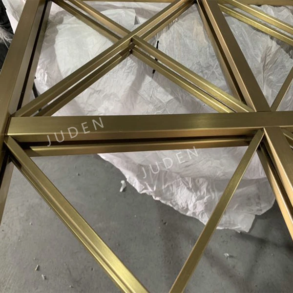 Sliding glass door partition with two layers stainless steel pattern