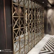 Sliding glass door partition with two layers stainless steel pattern
