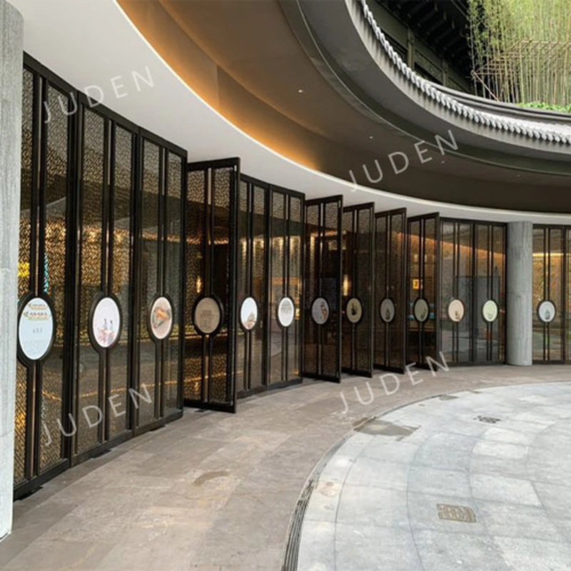中式現代風格門隔斷金屬屏風