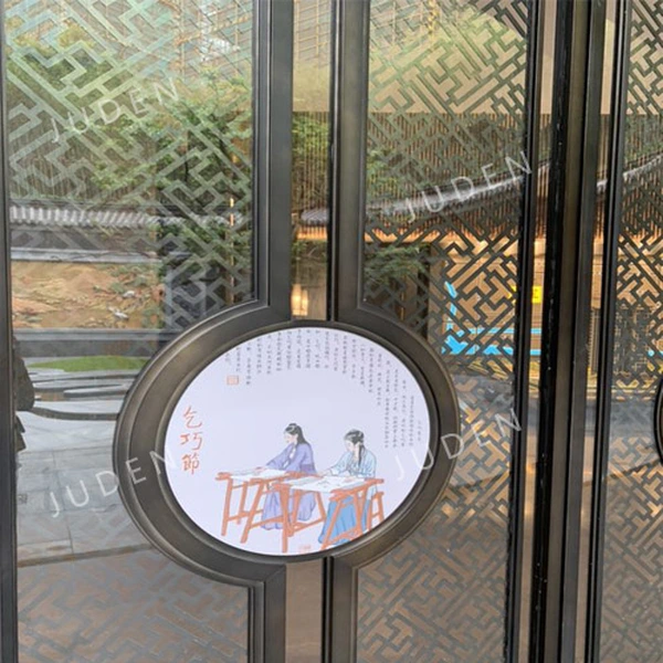 中式現代風格門隔斷金屬屏風