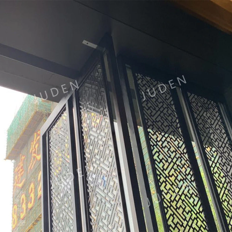 中式現代風格門隔斷金屬屏風