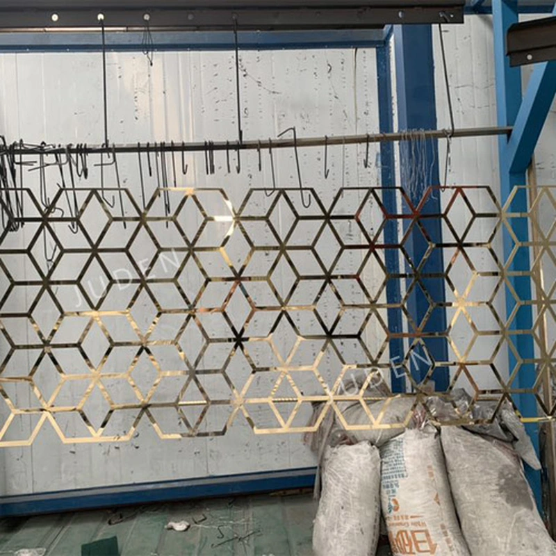 鏡面金色激光切割不銹鋼牆板