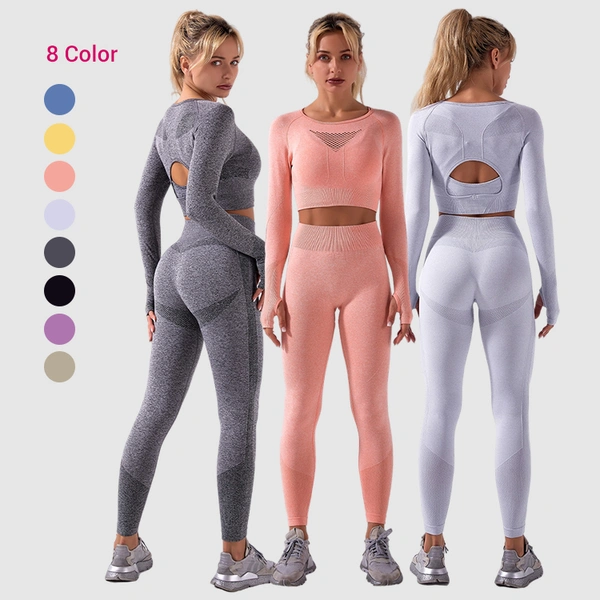Long Sleeve Gym Set,Seamless Two Piece Set Supplier - Flexible Custom