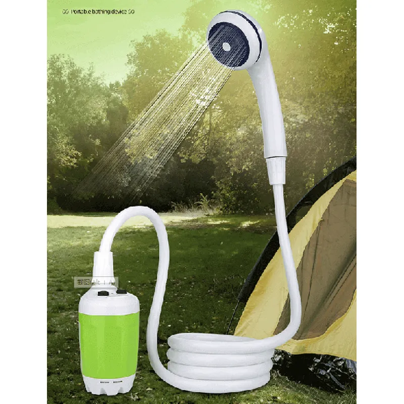 パワードアウトドアシャワー、充電式キャンプシャワー、シャワーポンプ  
