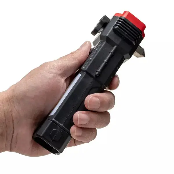 安全ハンマー、ベルトカッターを備えた革新的な多機能懐中電灯  