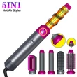 5-in-1 熱風コーム自動ヘアアイロン カール ストレート  
