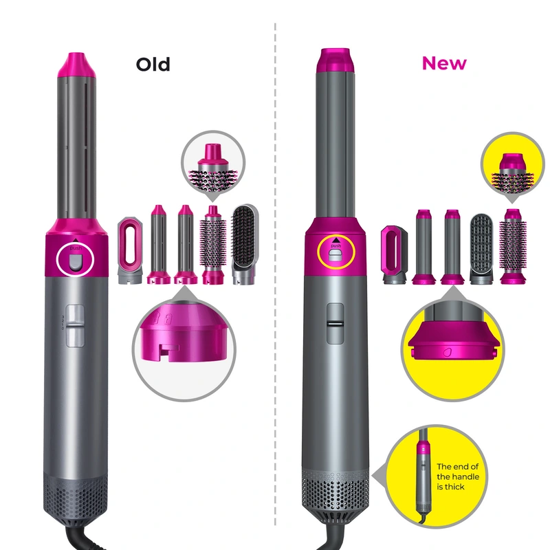 5-in-1 熱風コーム自動ヘアアイロン カール ストレート  