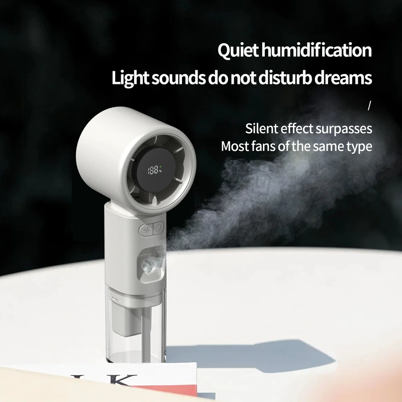 New High-Speed Fan Stepless Speed Regulation Digital Display Portable Handheld Rechargeable Fan