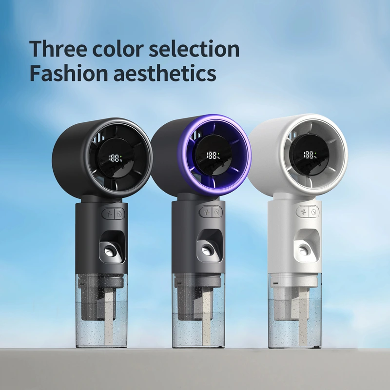 New High-Speed Fan Stepless Speed Regulation Digital Display Portable Handheld Rechargeable Fan